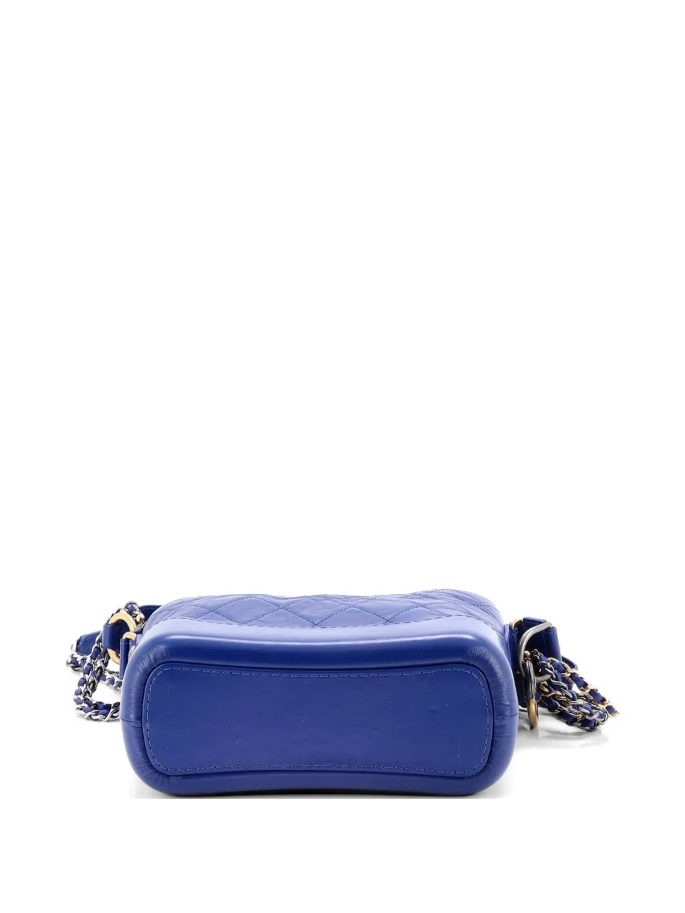 Gabrielle With Logo Handle Quilted Aged Calfskin Small Hobo Bag