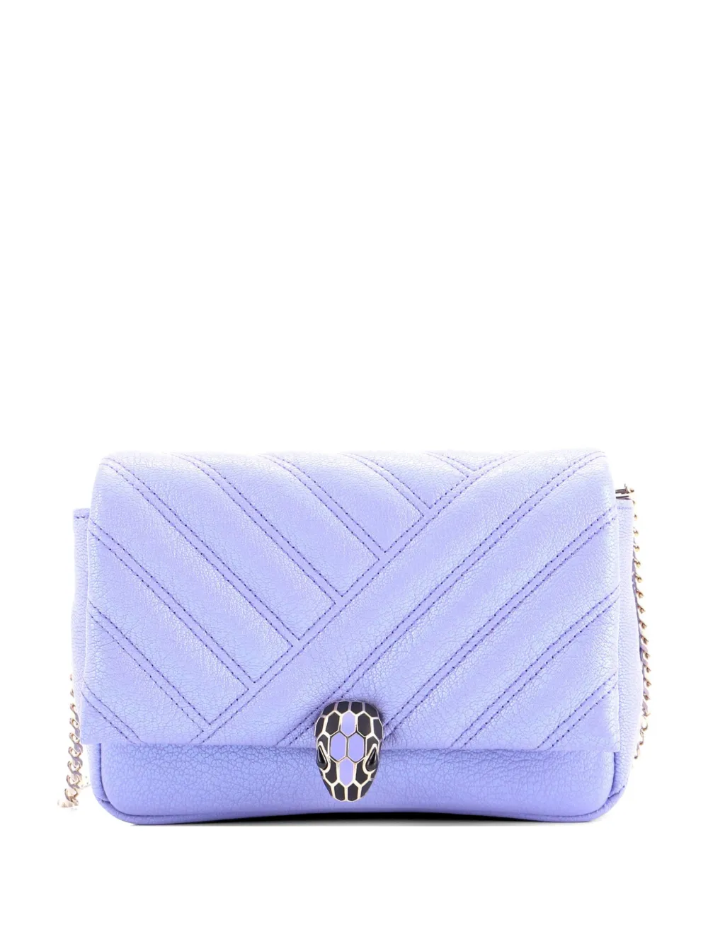 Bvlgari Pre-Owned Serpenti Cabochon Diagonal Quilted Leather Mini shoulder bag - Viola