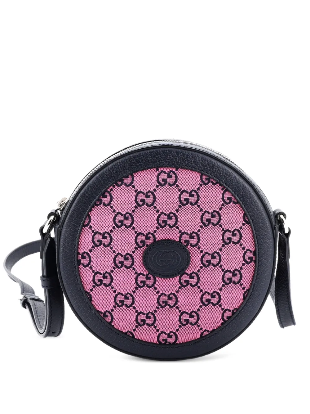 Gucci Pre-Owned Interlocking G Patch Round Shoulder Bag Multicolor GG Canvas crossbody bag - Rosa