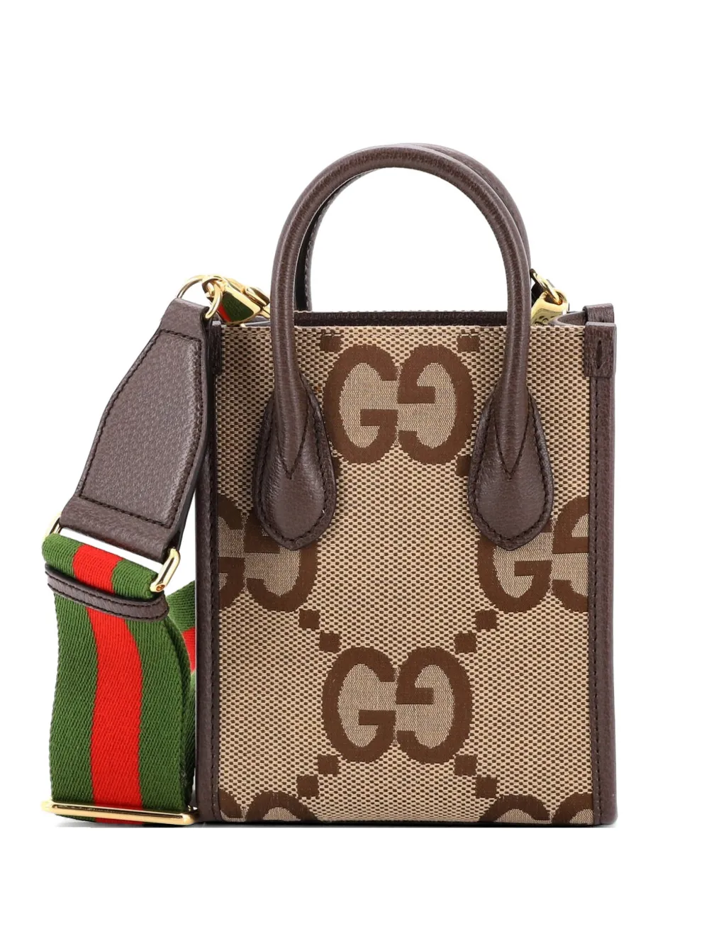 Gucci Pre-Owned Vertical Tote Jumbo GG Canvas Mini crossbody bag - Marrone