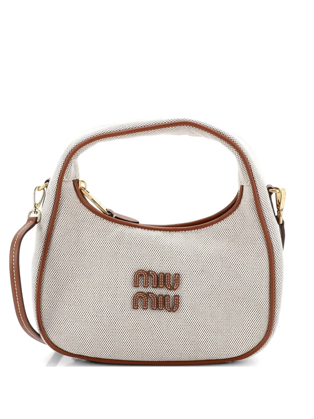 Miu Miu Pre-Owned Wander Hobo Canvas Mini shoulder bag - Toni neutri