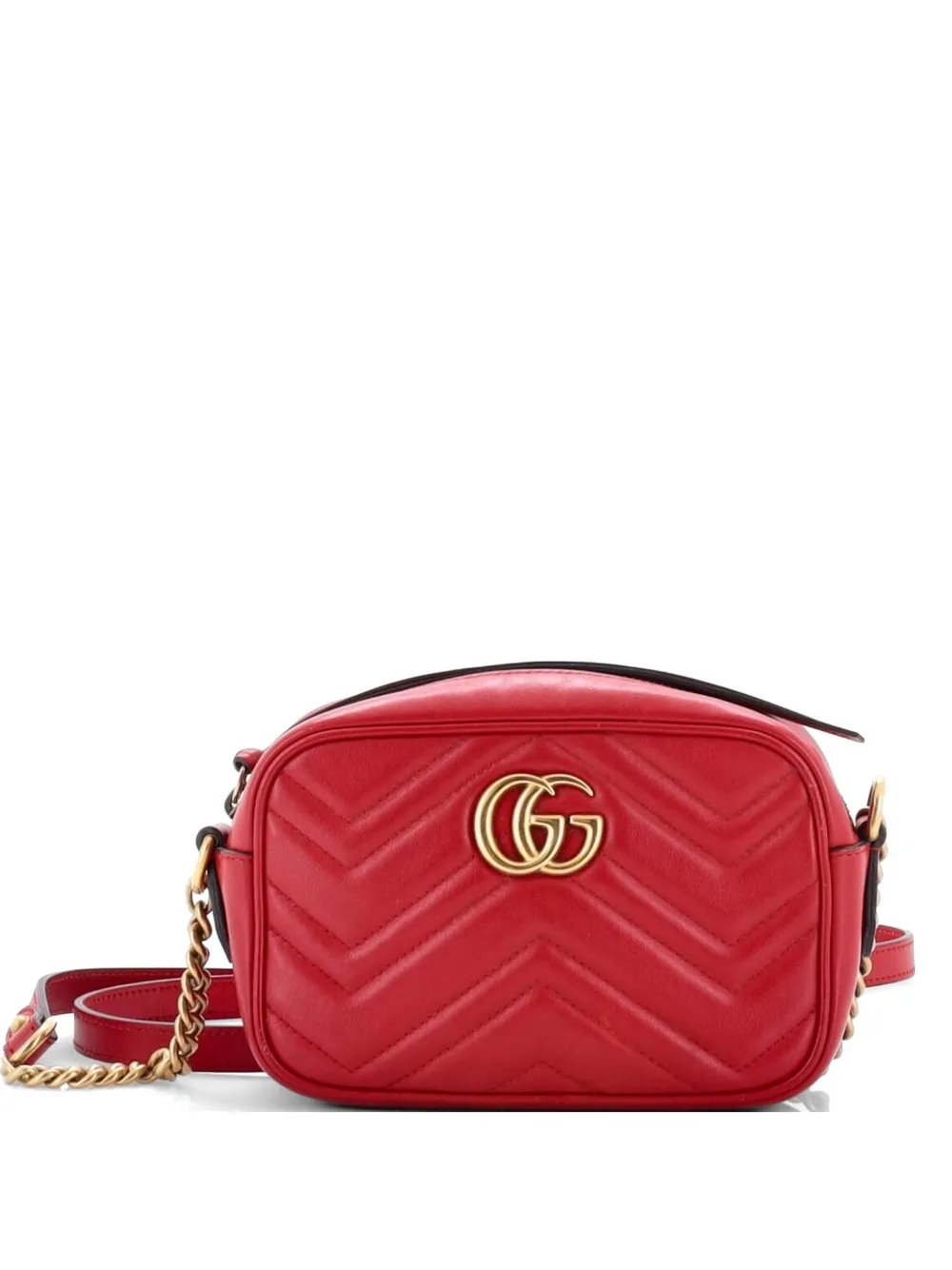 Gucci Pre-Owned GG Marmont Shoulder Bag Matelasse Leather Mini crossbody bag - Rosso