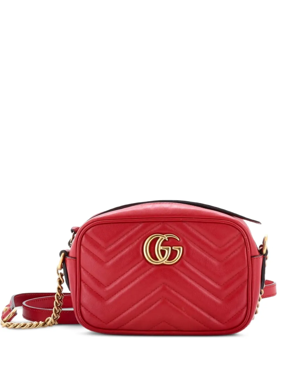 Gucci Pre-Owned GG Marmont Shoulder Bag Matelasse Leather Mini crossbody bag - Rosso