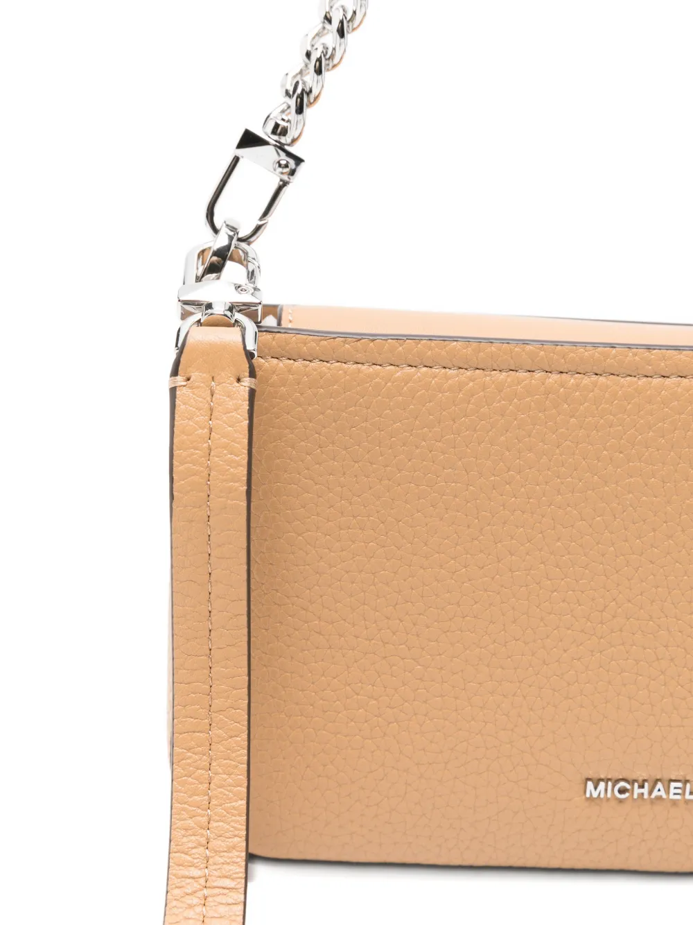 Michael Kors Bryant kleine leren schoudertas met ketting Beige