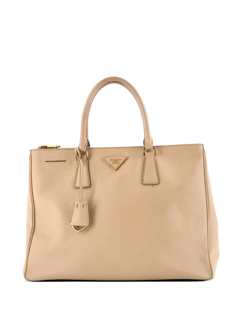 Prada Pre-Owned Double Zip Lux Saffiano Leather Large tote bag - Toni neutri