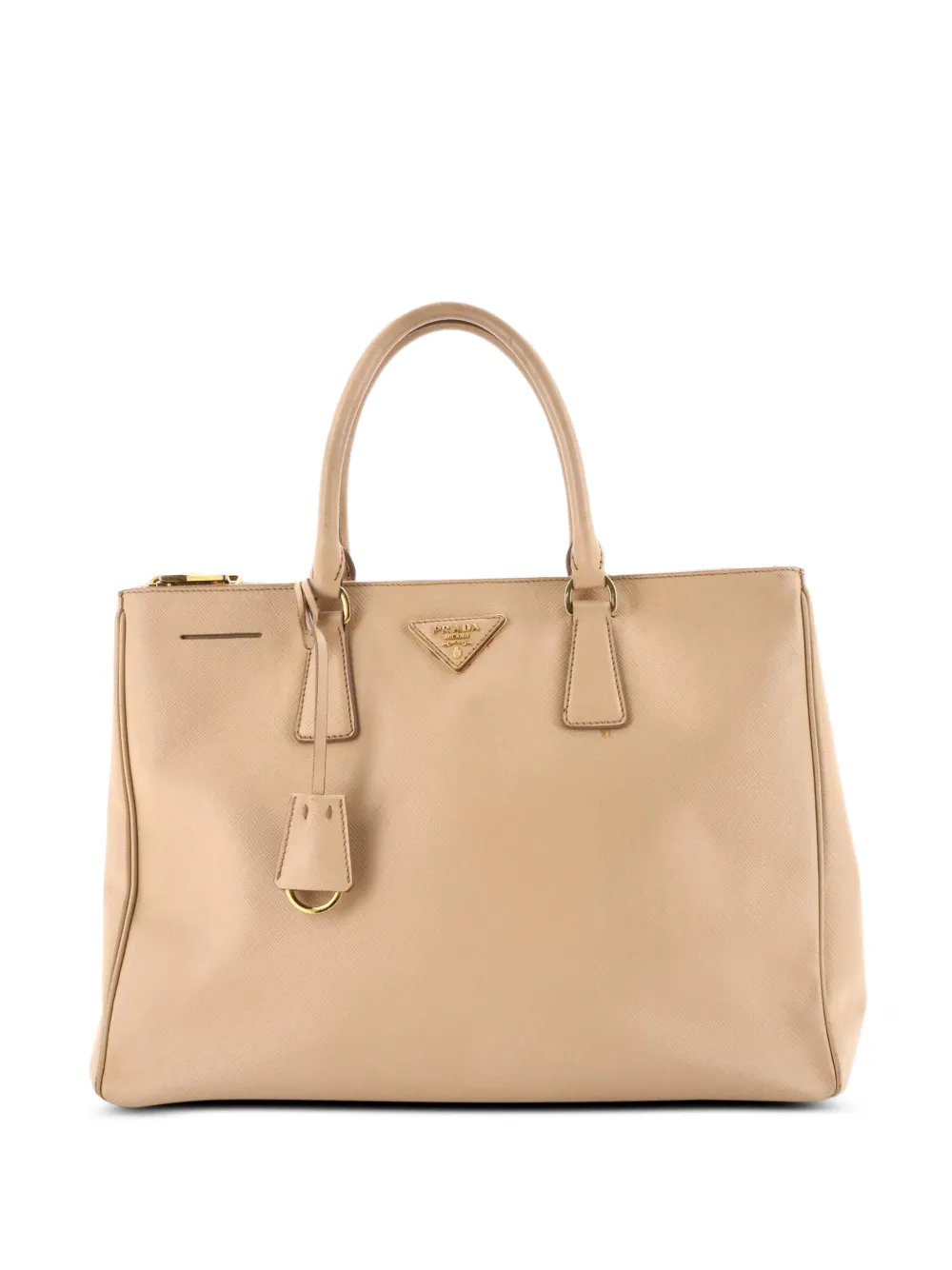 Prada Pre-Owned Double Zip Lux Saffiano Leather Large tote bag - Toni neutri