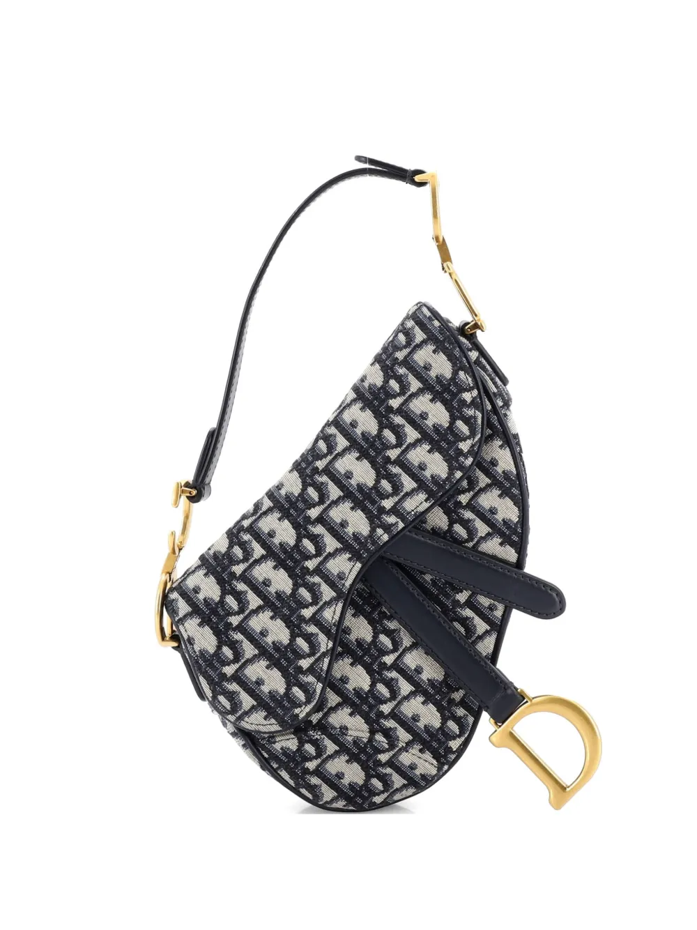 Christian Dior Pre-Owned Saddle Handbag Oblique Canvas Mini shoulder bag - Blu