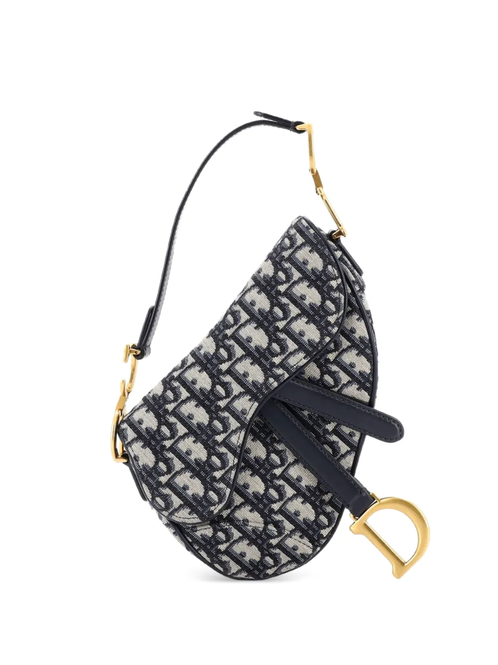 Christian Dior Pre-Owned Saddle Handbag Oblique Canvas Mini shoulder bag - Blu