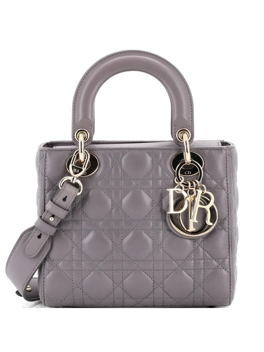 Christian Dior Pre-Owned My ABCDior Lady Dior Bag Cannage Quilt Lambskin crossbody bag - Grey