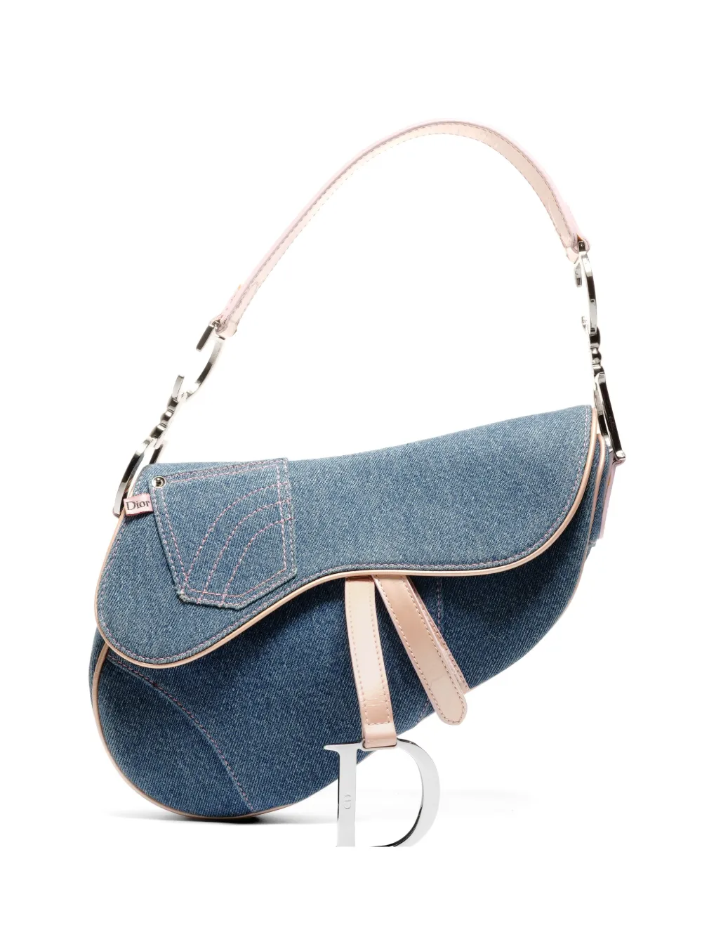 Christian Dior Pre-Owned 2002 denim saddle bag - Blu
