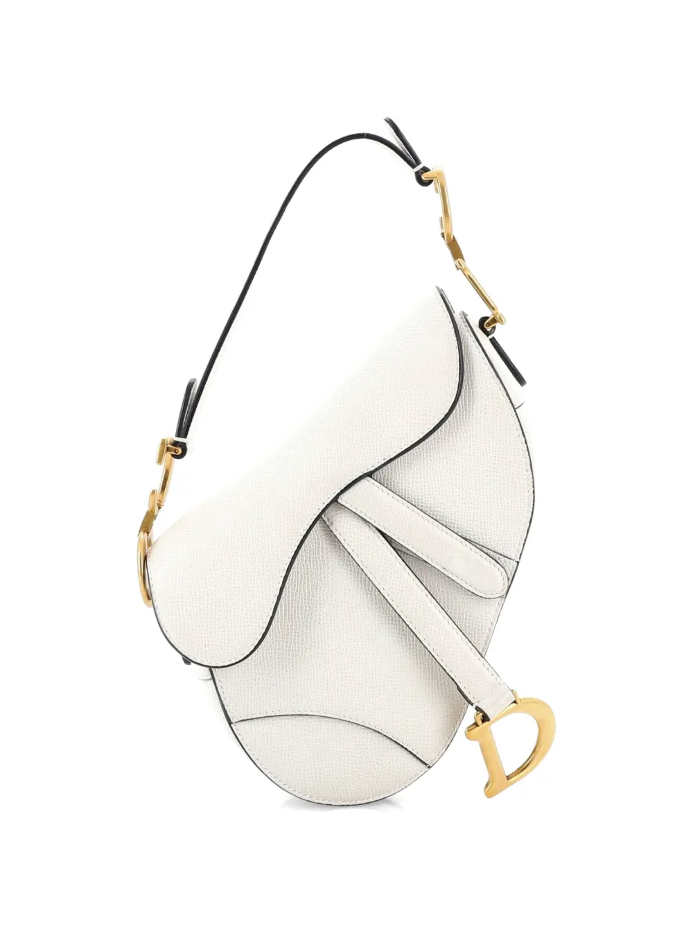 Christian Dior Pre-Owned Saddle Handbag Leather Mini shoulder bag - Bianco