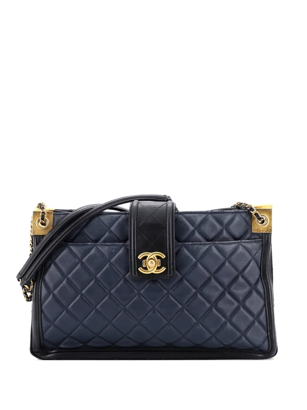 CHANEL Pre-Owned Elegant CC Tote Quilted Lambskin Large satchel - Nero