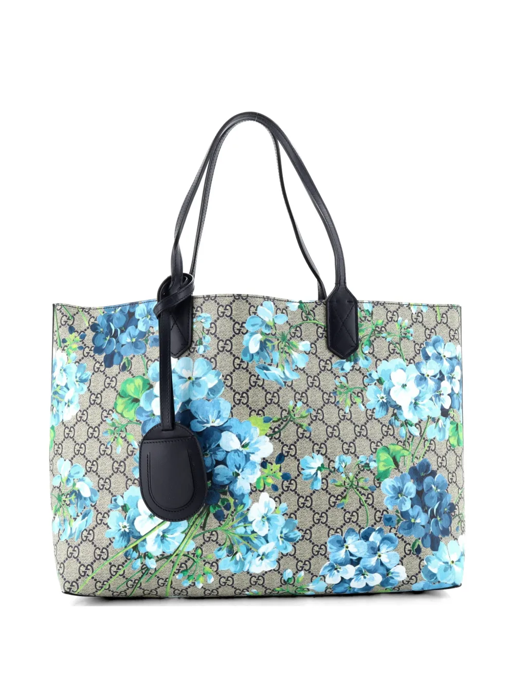 Gucci Pre-Owned Reversible Blooms Print GG Coated Canvas Medium tote bag - Blu
