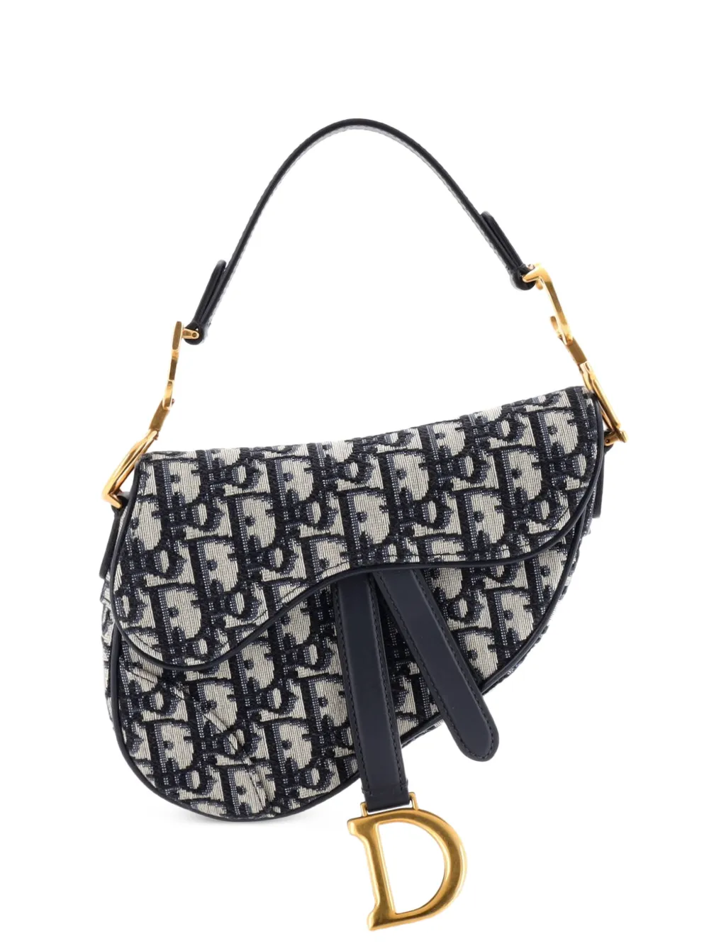 Christian Dior Pre-Owned Saddle Handbag Oblique Canvas Mini shoulder bag - Blu