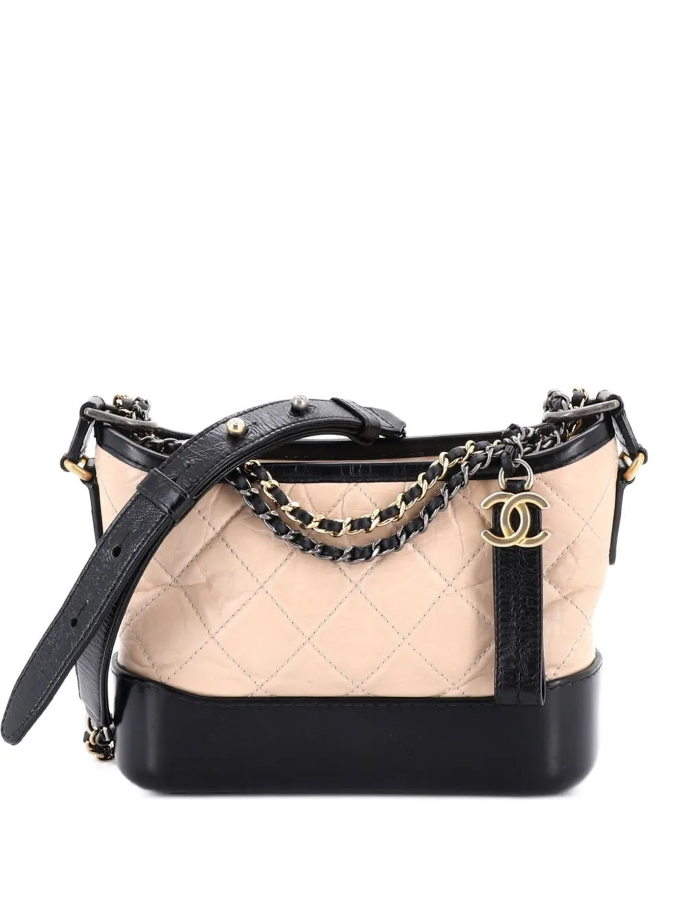 CHANEL Pre-Owned Gabrielle Quilted Aged Calfskin Small hobo bag - Nero