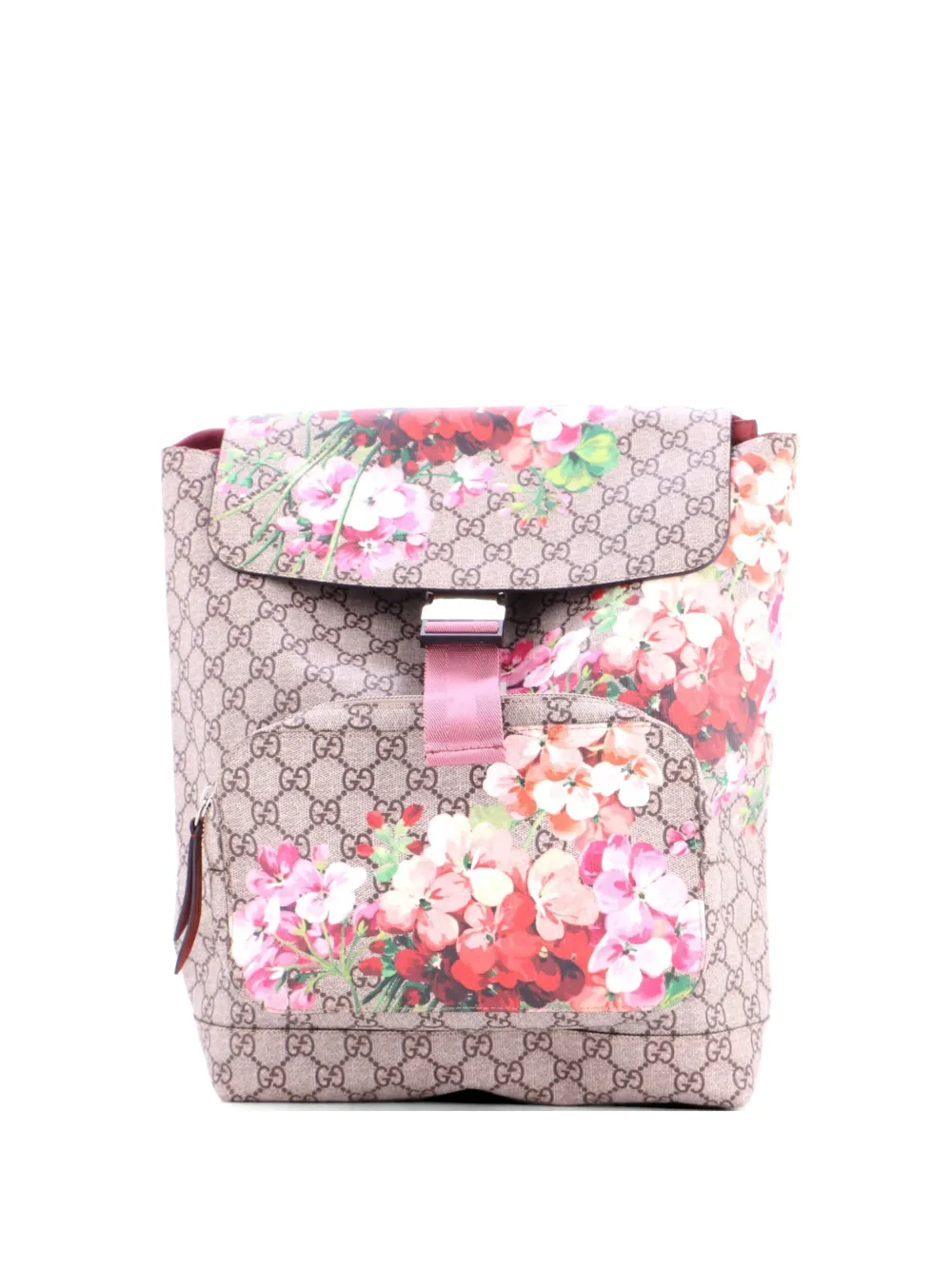 Gucci Pre-Owned Buckle Blooms Print GG Coated Canvas Small backpack - Rosa