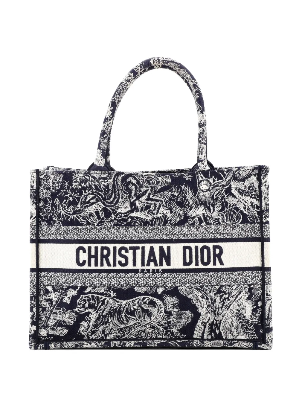 Christian Dior Pre-Owned Book Embroidered Canvas Medium tote bag - Blau