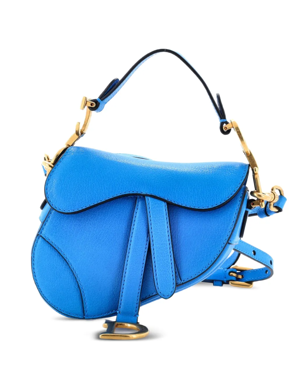 Christian Dior Pre-Owned Saddle Handbag with Strap Leather Micro shoulder bag - Blau