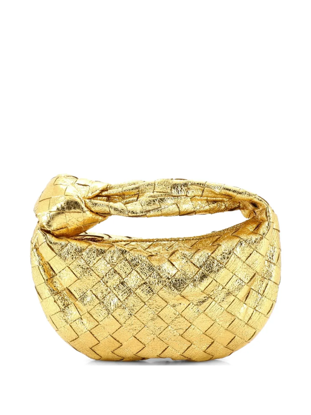 Bottega Veneta Pre-Owned BV Jodie Metallic Intrecciato Nappa Mini hobo bag - Oro