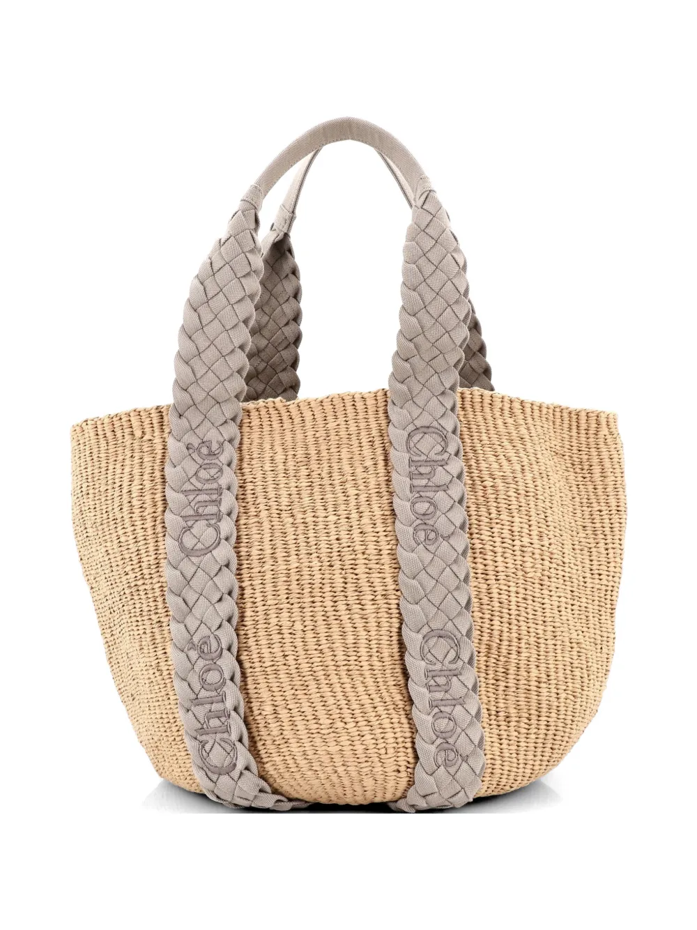Chloé Pre-Owned x Mifuko Woody Tote Raffia Large bucket bag - Toni neutri