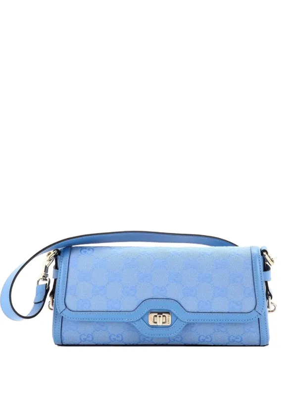Gucci Pre-owned Luce Canvas Small Shoulder Bag in Blue