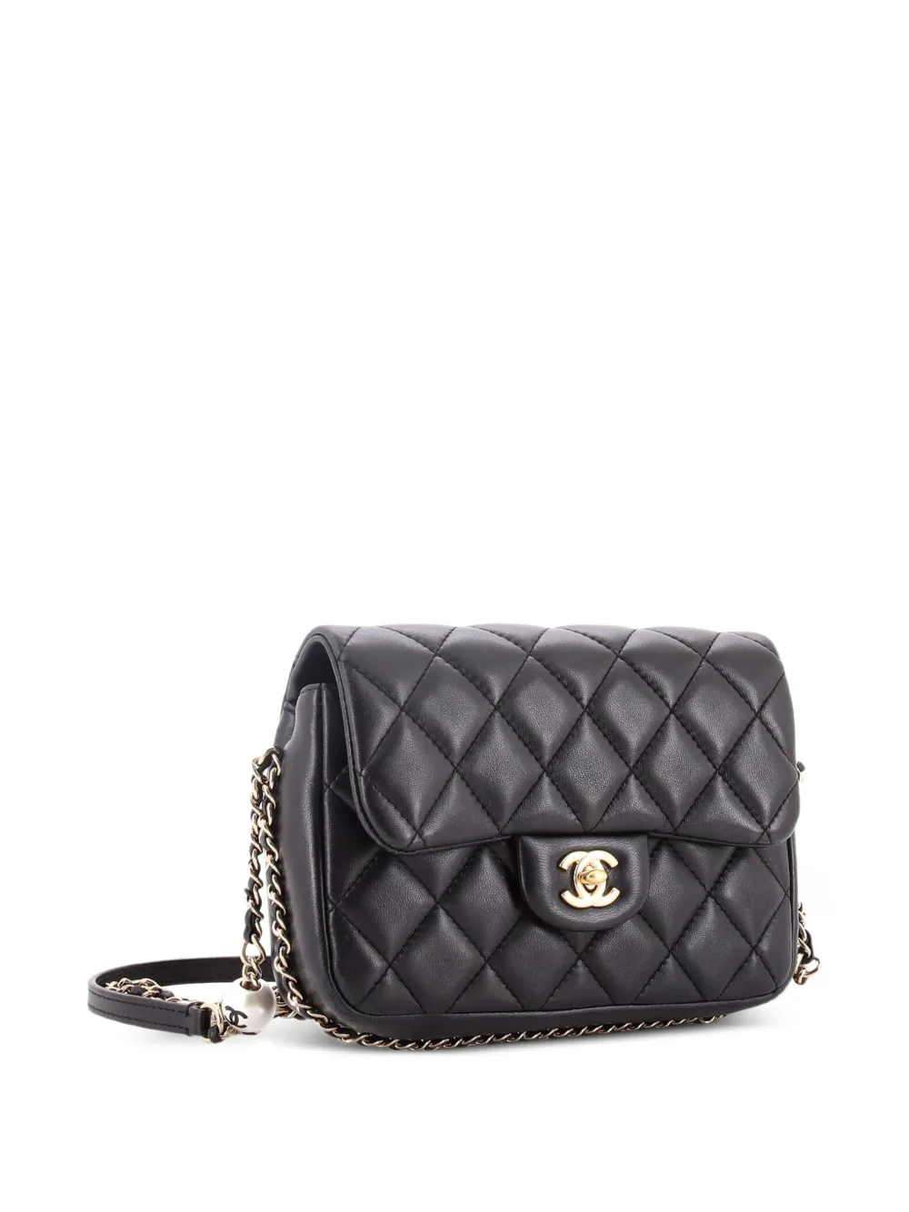 My Precious Pearls Chain Flap Bag Quilted Lambskin Medium Crossbody Bag
