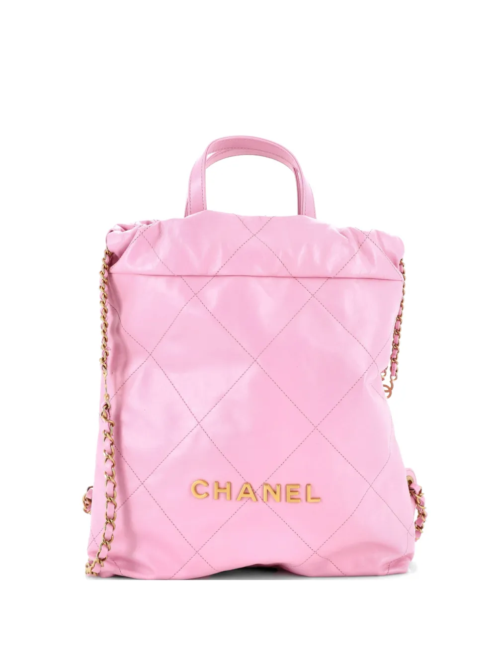 CHANEL Pre-Owned 22 Chain Quilted Calfskin Medium backpack - Rosa
