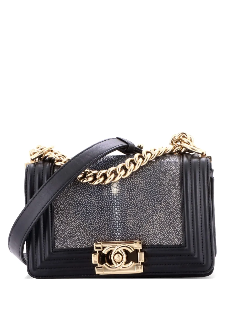 CHANEL Pre-Owned Boy Flap Bag Stingray Small crossbody bag - Nero