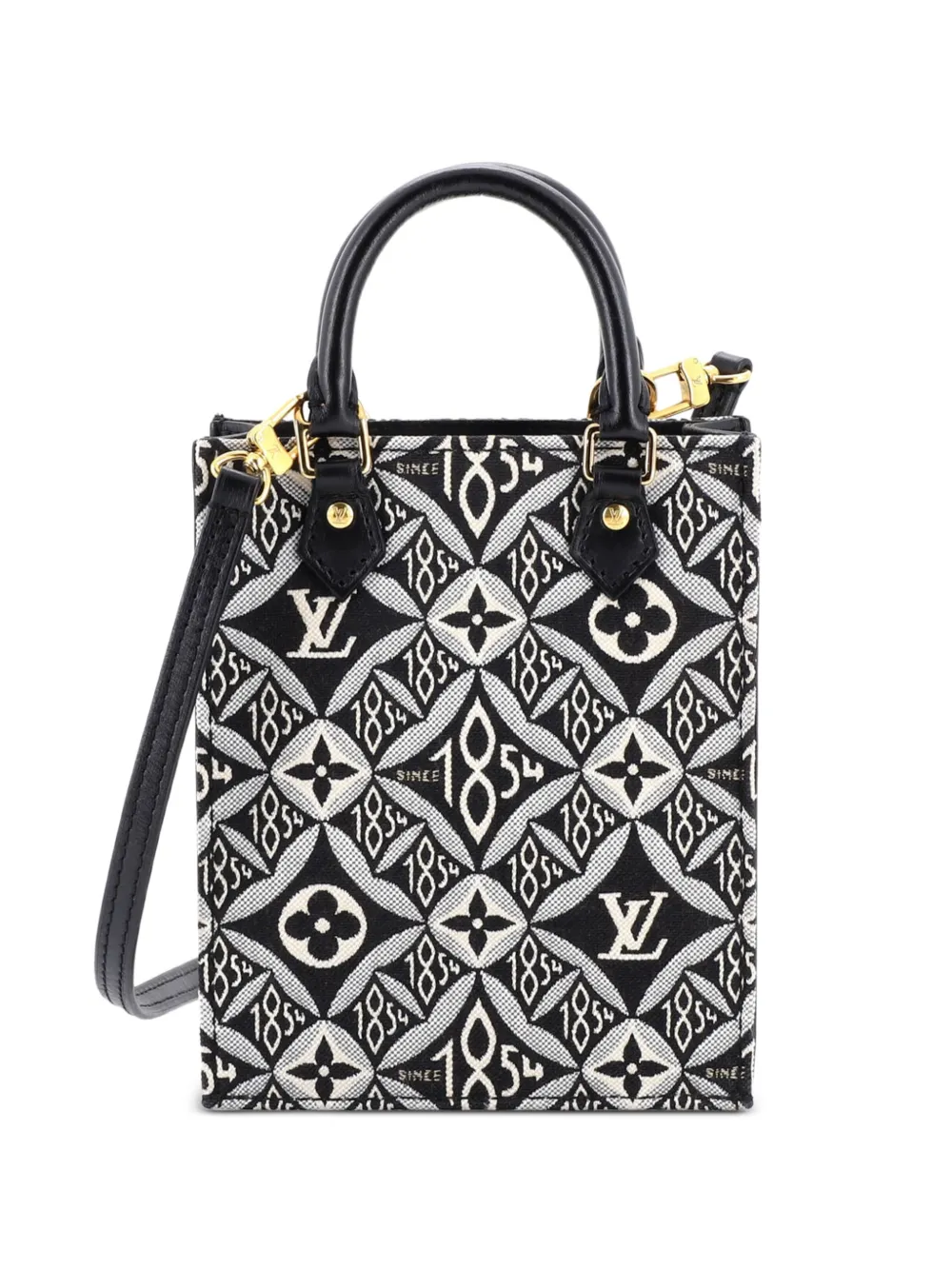 Louis Vuitton Pre-Owned Petit Sac Plat Bag Limited Edition Since 1854 Monogram Jacquard crossbody bag - Nero