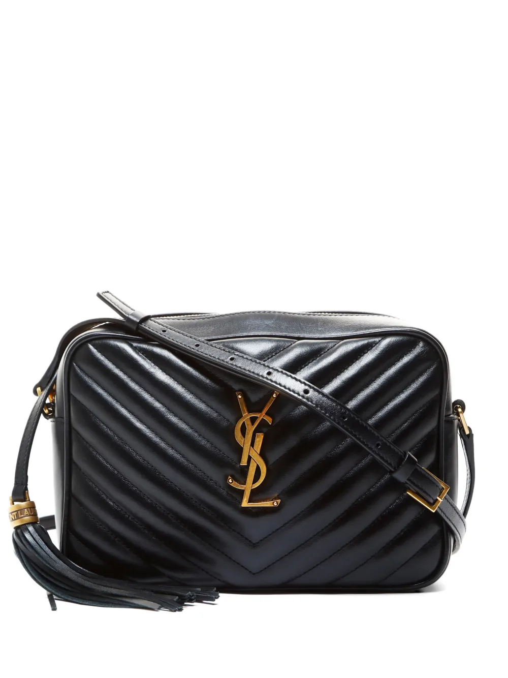 Saint Laurent Pre-Owned 2000-2025 Lou V-Stitch tassel leather shoulder bag - Nero