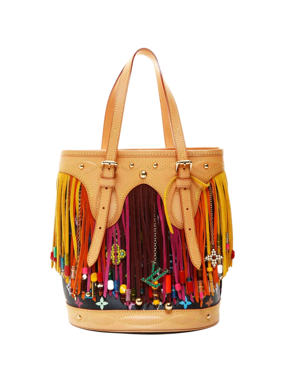 Louis Vuitton Pre-Owned x Takashi Murakami 2006 Monogram fringed tote bag - Nero