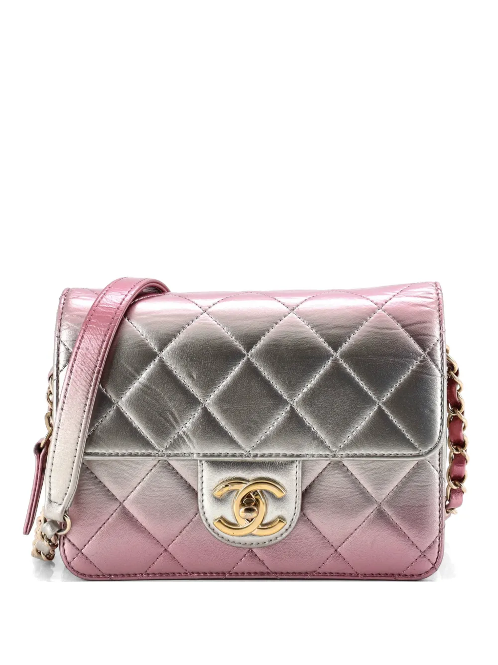 CHANEL Pre-Owned Like a Wallet Flap Bag Quilted Gradient Metallic Lambskin Mini crossbody bag - Effetto metallizzato