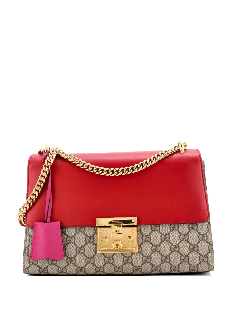 Gucci Pre-Owned Padlock GG Coated Canvas and Leather Medium shoulder bag - Marrone