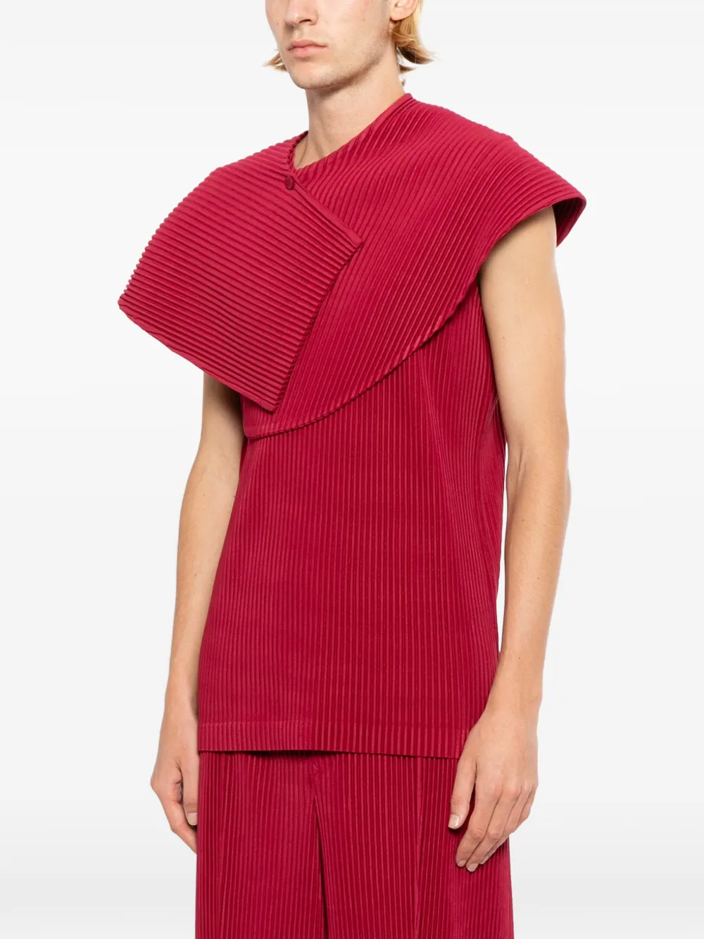 Homme Plissé Issey Miyake Geplooid T-shirt Rood