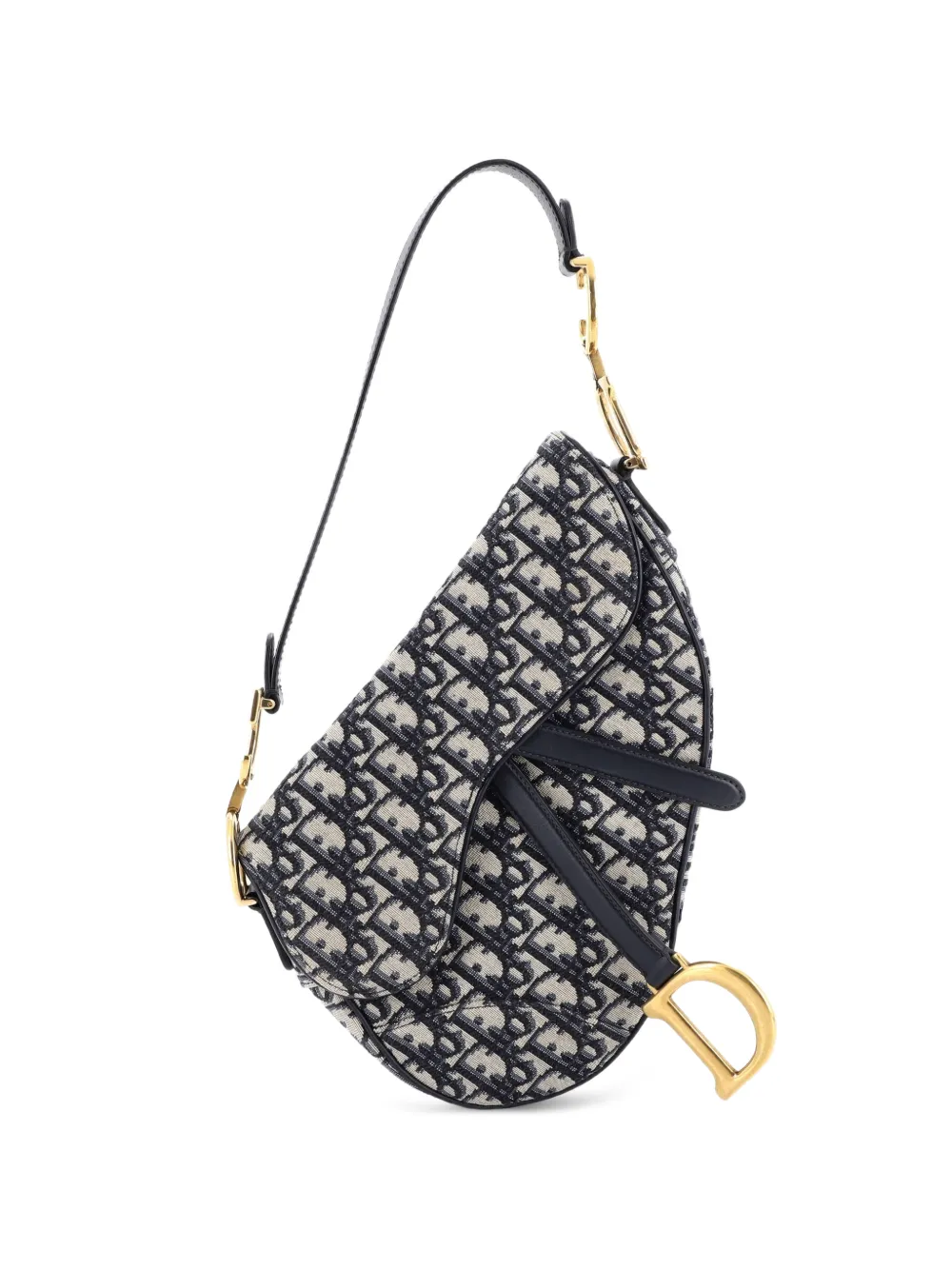 Christian Dior Pre-Owned Saddle Handbag Oblique Canvas Medium shoulder bag - Blu