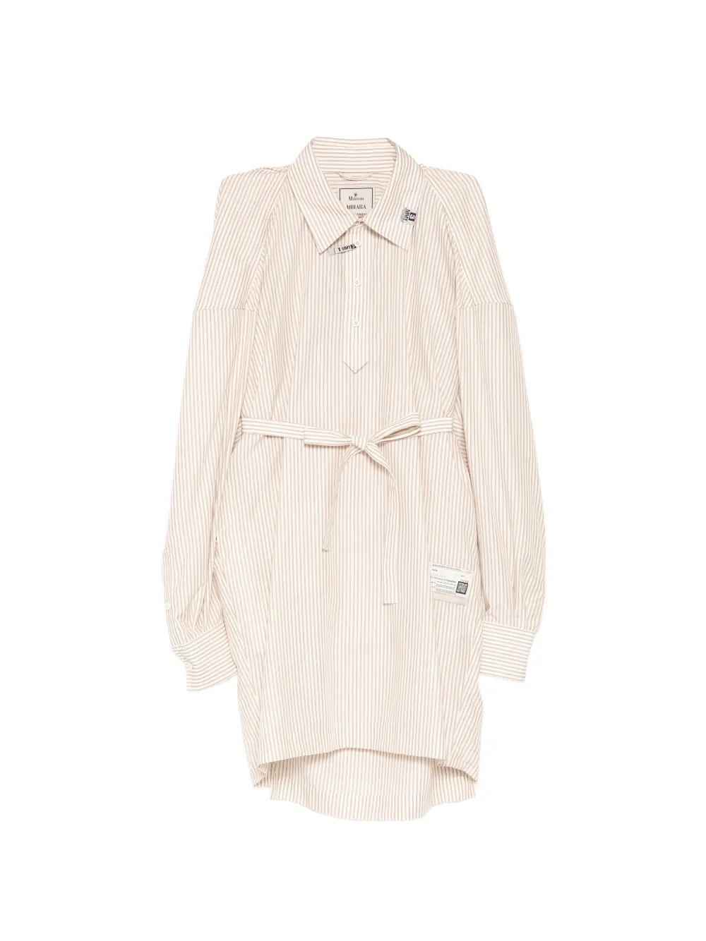 Maison MIHARA YASUHIRO striped sleeveless shirt dress - Toni neutri