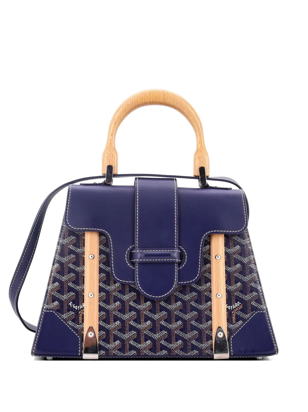 Goyard Pre-Owned Saigon Top Handle Bag Coated Canvas with Leather PM satchel - Blu
