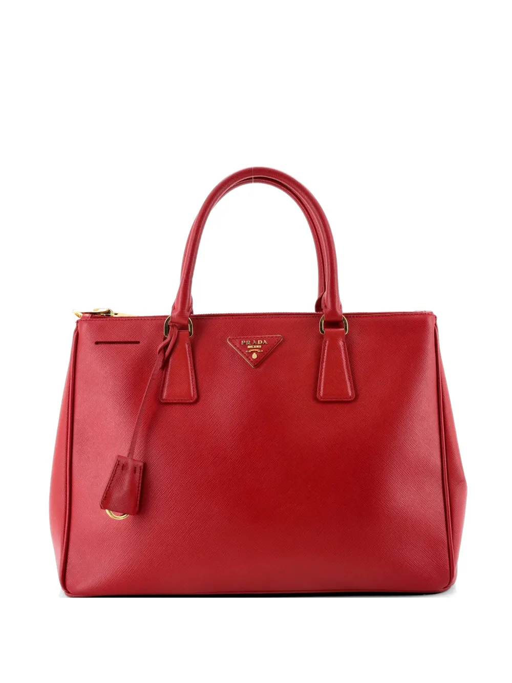 Prada Pre-Owned Double Zip Lux Saffiano Leather Medium tote bag - Rosso