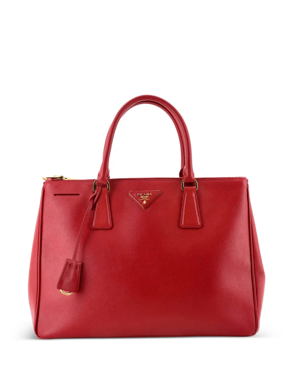 Prada Pre-Owned Double Zip Lux Saffiano Leather Medium tote bag - Rosso