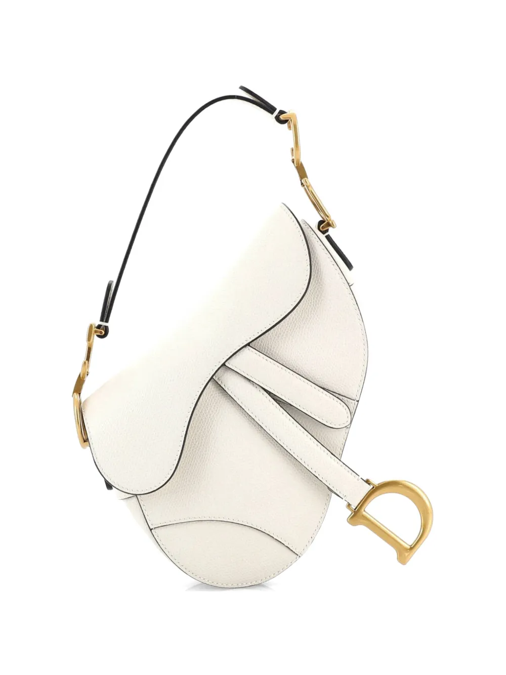 Christian Dior Pre-Owned Saddle Handbag Leather Mini shoulder bag - Bianco