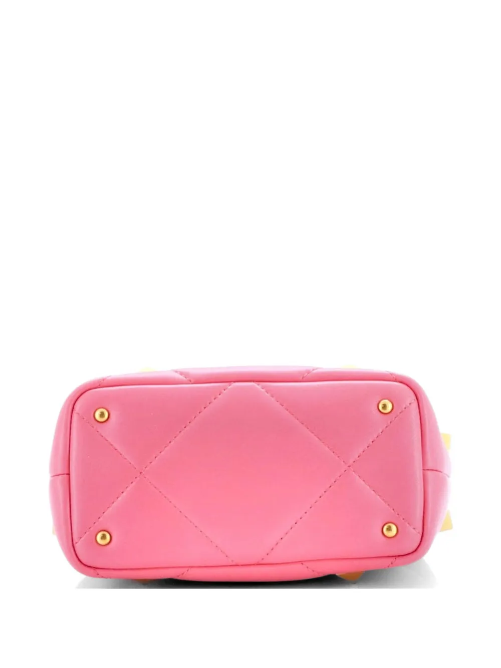 Roman Stud Top Handle Bag Quilted Leather Small Satchel