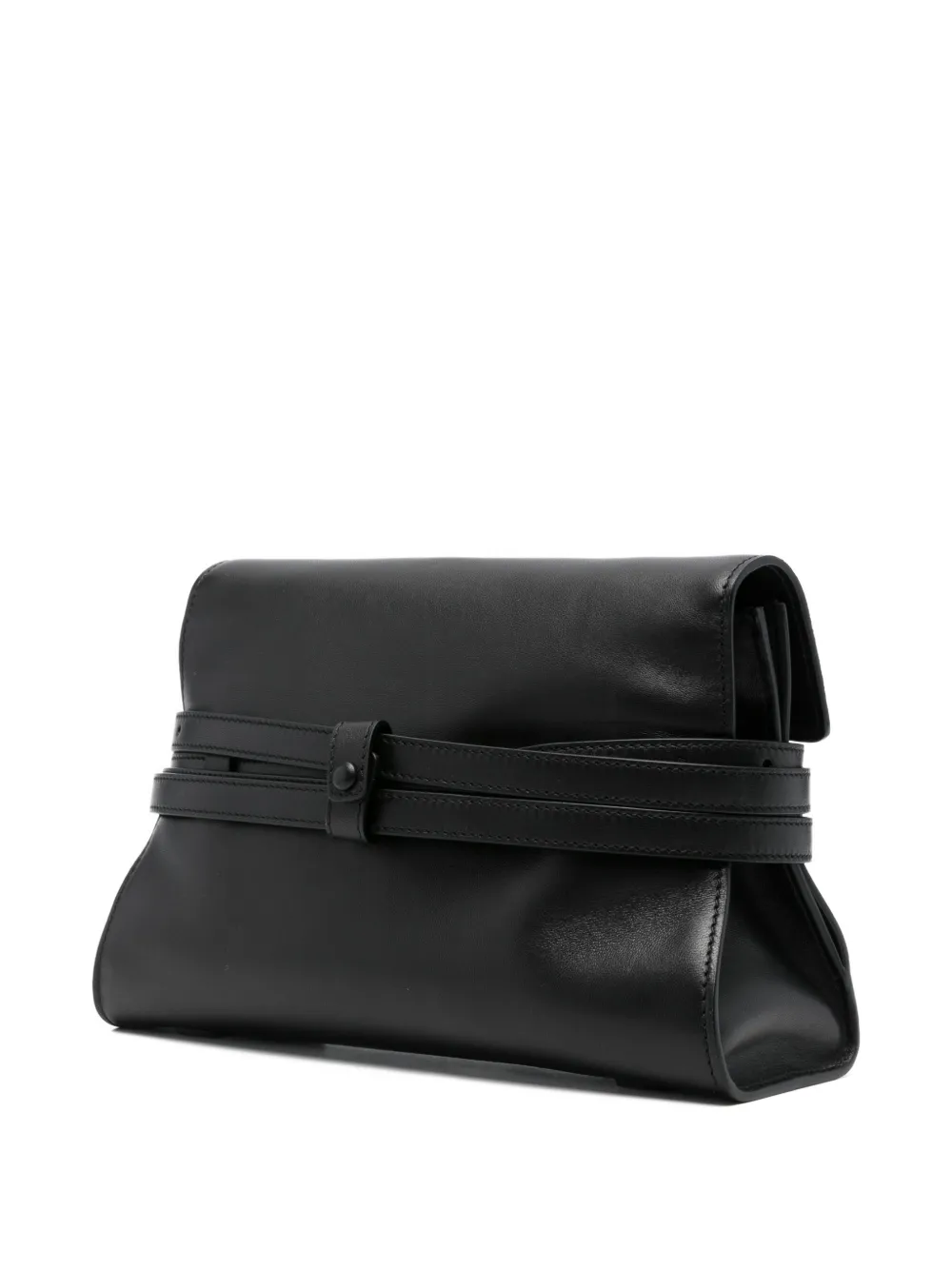 Moschino Leren schoudertas met gesp Zwart