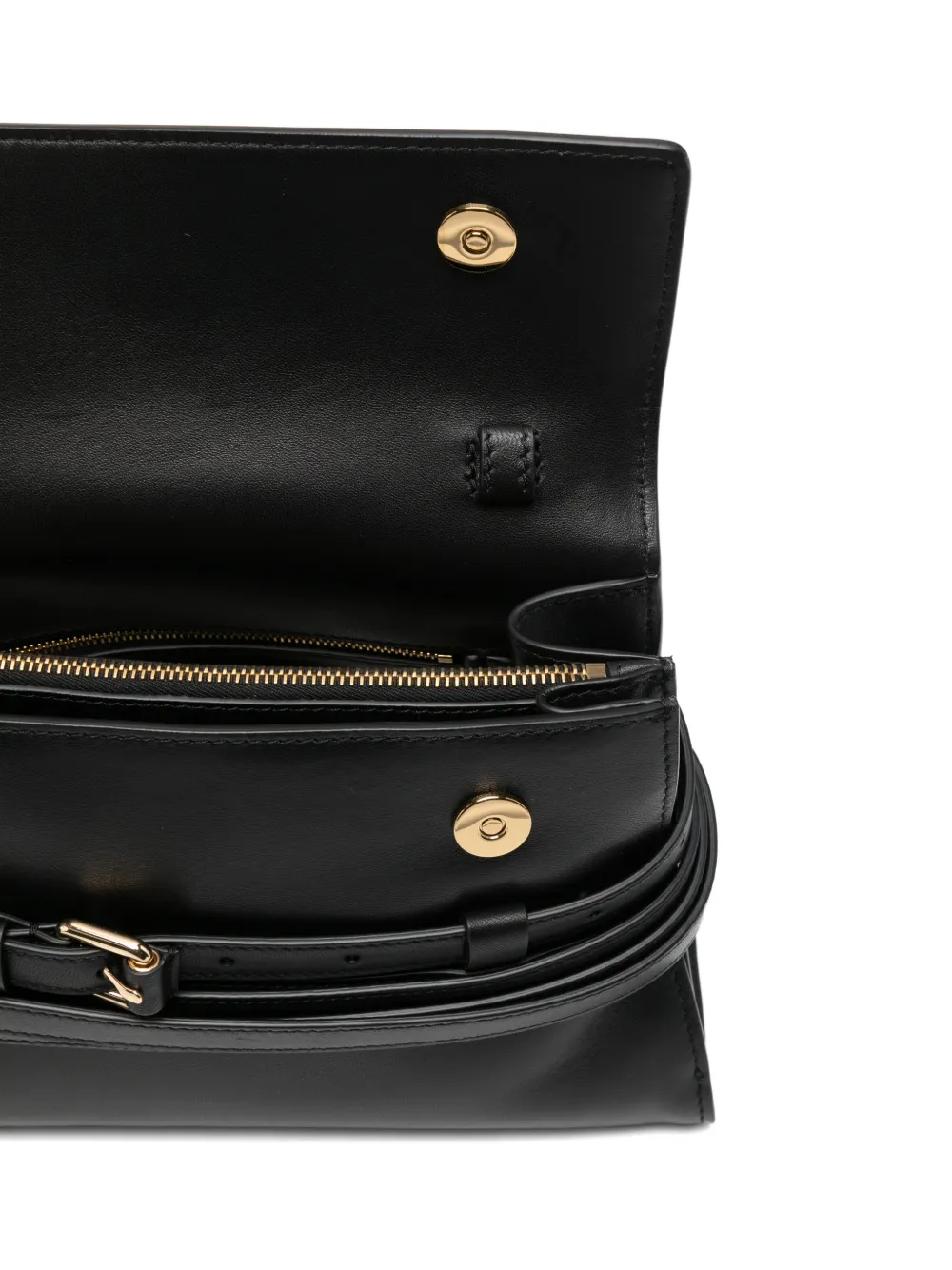 Moschino Leren schoudertas met gesp Zwart