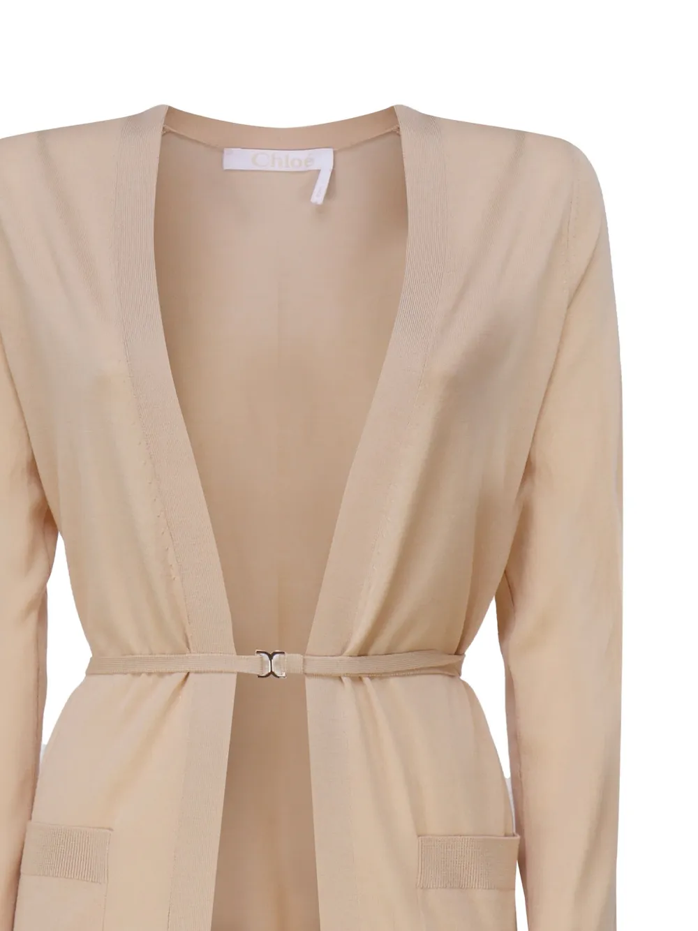 Chloé Strap Long-sleeved Cardigan - Neutrals 