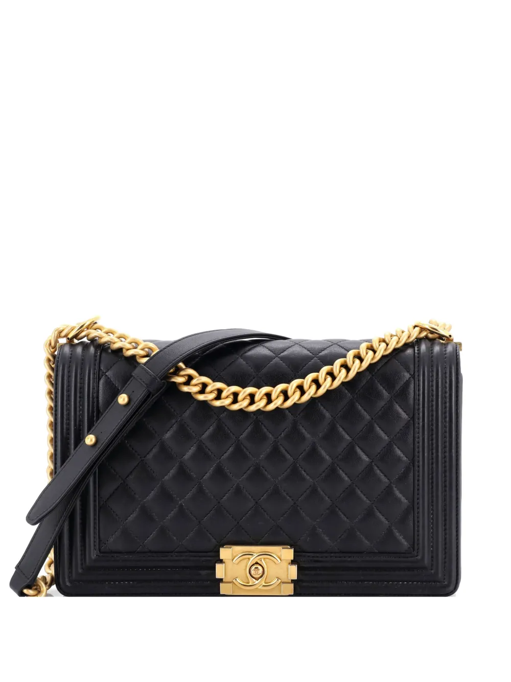 CHANEL Pre-Owned Boy Flap Bag Quilted Calfskin New Medium shoulder bag - Nero