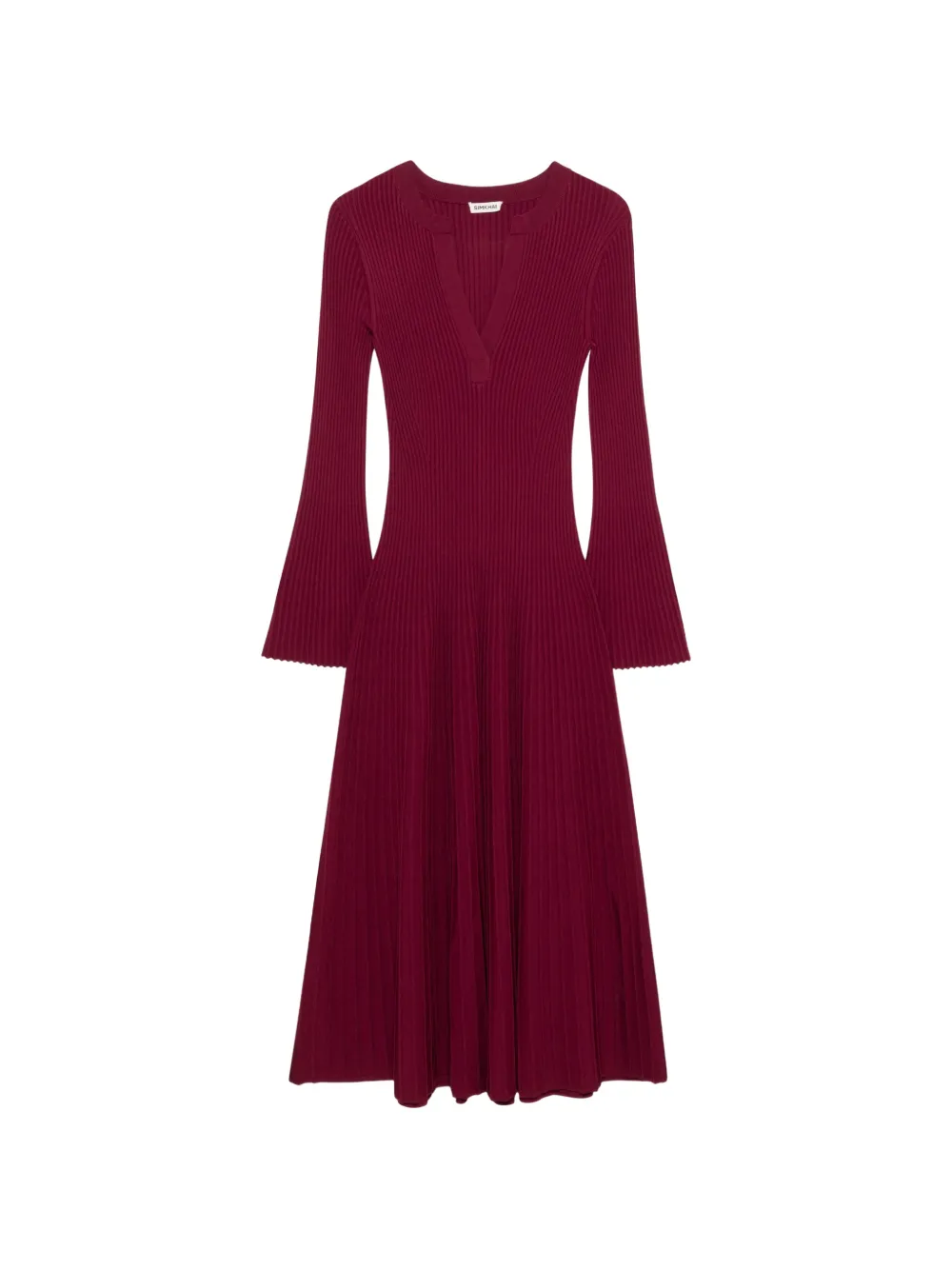 Simkhai Genna flared long-sleeve dress - Rosso