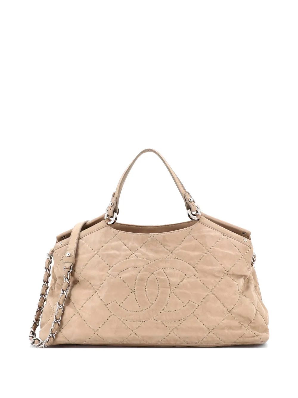 CHANEL Pre-Owned CC Sea Hit Tote Quilted Iridescent Calfskin Small shoulder bag - Toni neutri