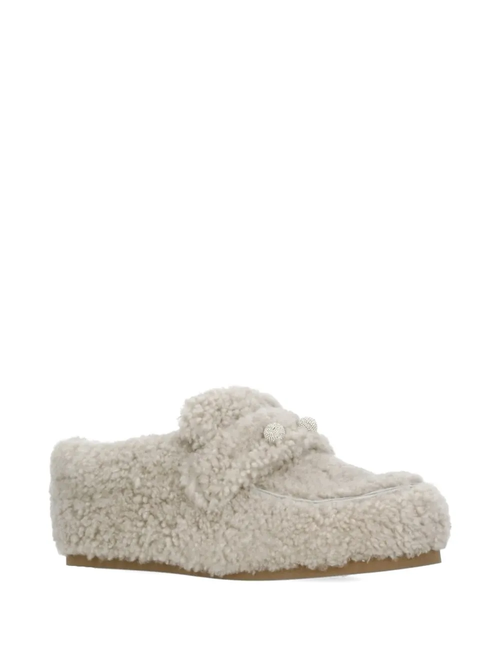 Fabiana Filippi Loafers verfraaid met lammy Beige