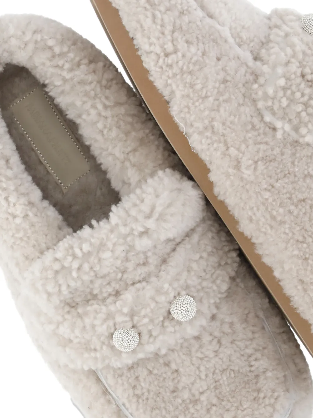 Fabiana Filippi Loafers verfraaid met lammy Beige