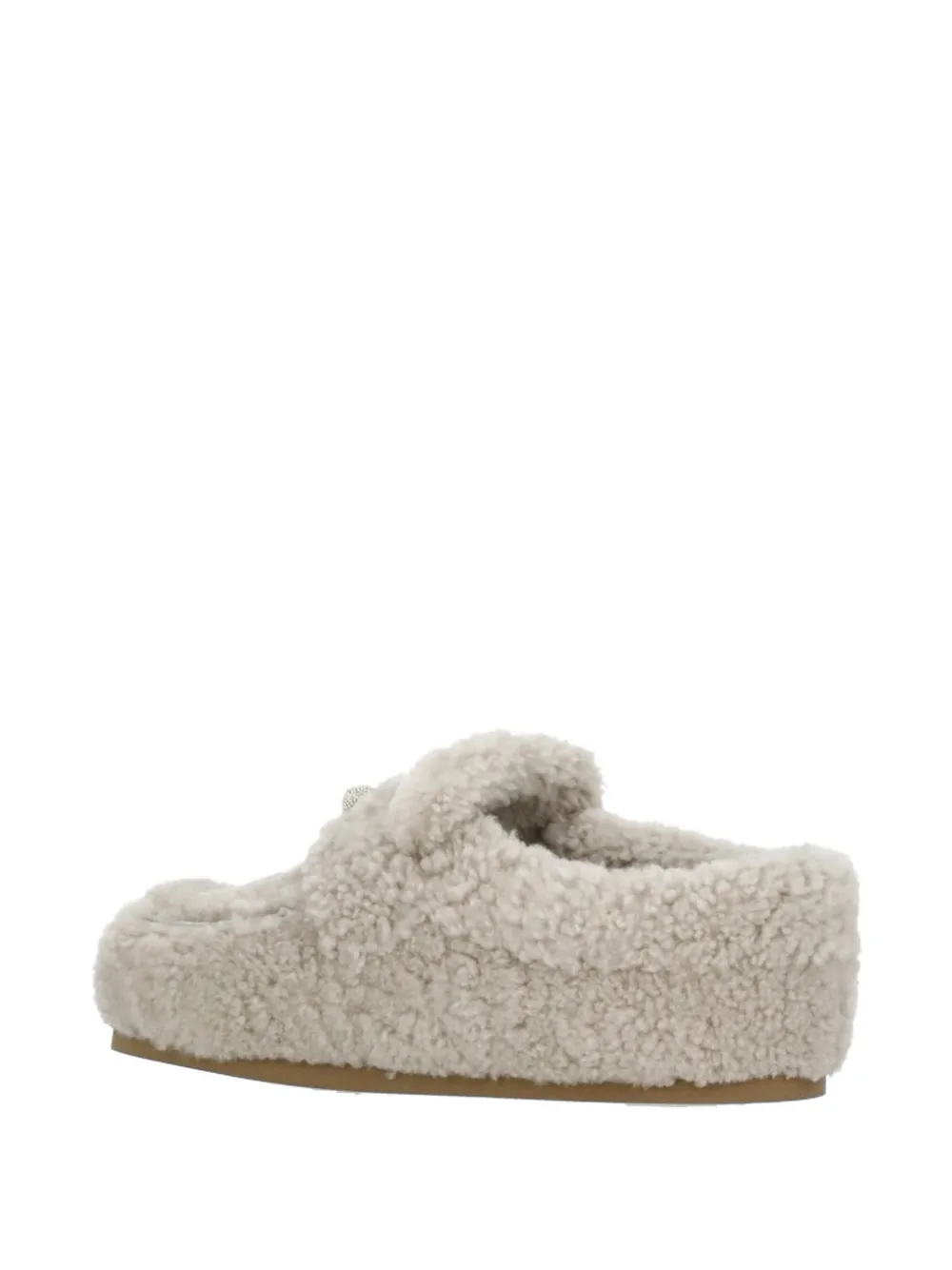 Fabiana Filippi Loafers verfraaid met lammy Beige
